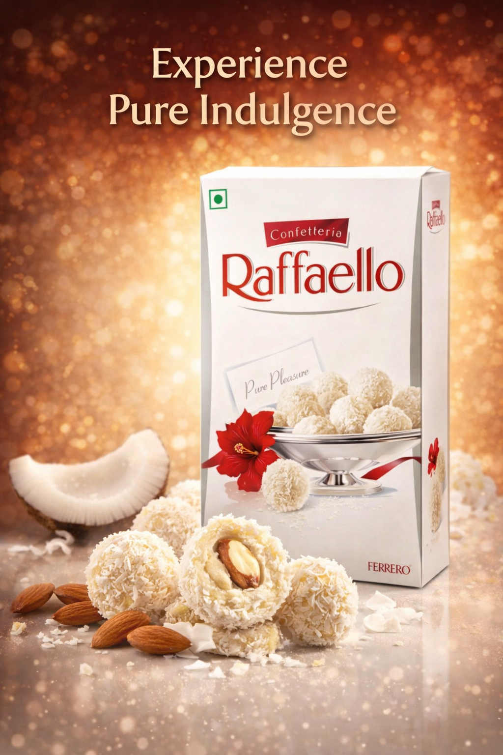 Ferrero Raffaello Premium Coconut Almond Chocolate Box(PACK OF 1)
