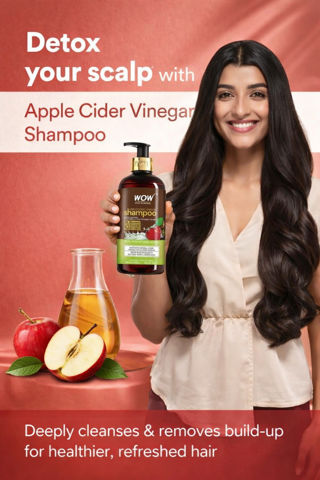 Wow Skin Science Apple Cider Vinegar Shampoo(300ml)
