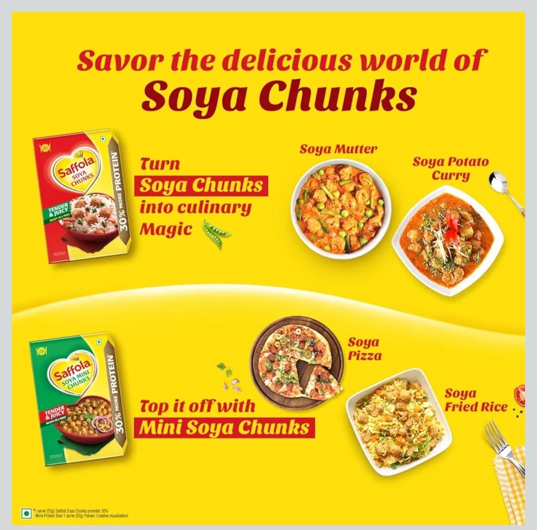 Saffola Soya Mini Chunks, Tender & Juciy, 53% Pr;tin, 200Gram