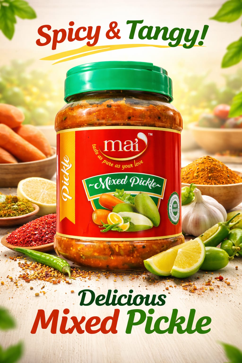 Mai Traditional Indian Mixed Pickle (1kg)