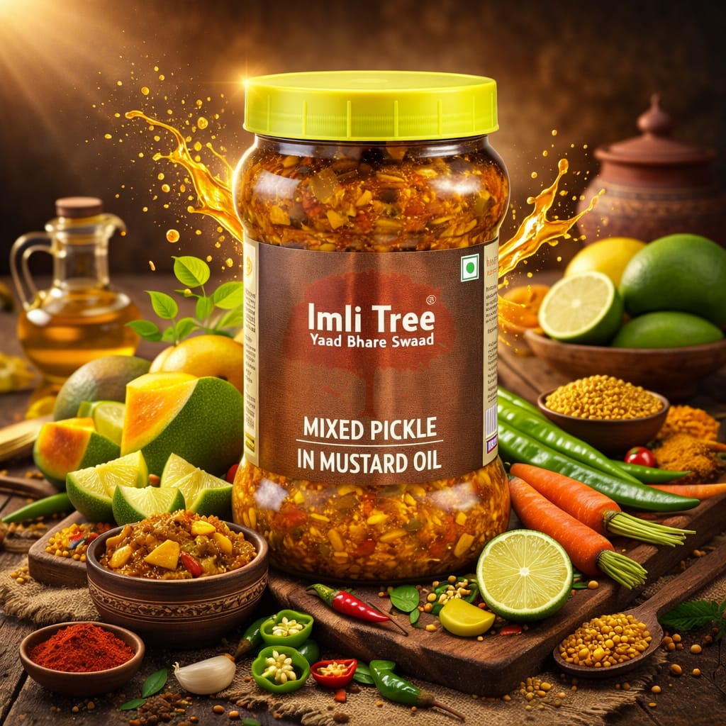 Imli Tree Mixed Pickle in Mustard Oil – Authentic Traditional Indian Achar(1kg)